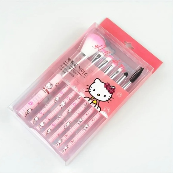 🆕 Hello Kitty All-In-One 7pc Makeup Brush Set | Blush, Brow Lip & Eye SANRIO - Picture 3 of 6